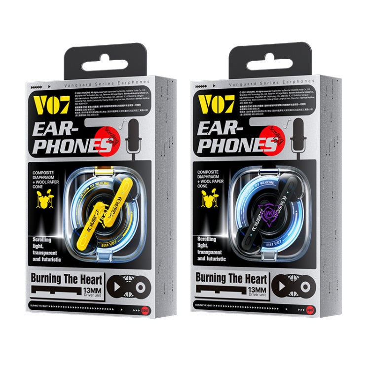 WK V07 Vanguard Series Starshards Wireless Bluetooth Earphone(Yellow) - Bluetooth Earphone by WK | Online Shopping South Africa | PMC Jewellery