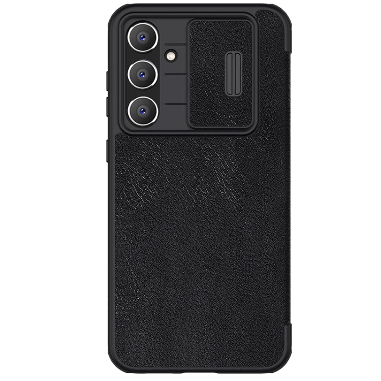 For Samsung Galaxy S23 FE 5G NILLKIN QIN Series Pro Sliding Camera Cover Design Leather Phone Case(Black) - Galaxy S23 FE 5G Cases by NILLKIN | Online Shopping South Africa | PMC Jewellery