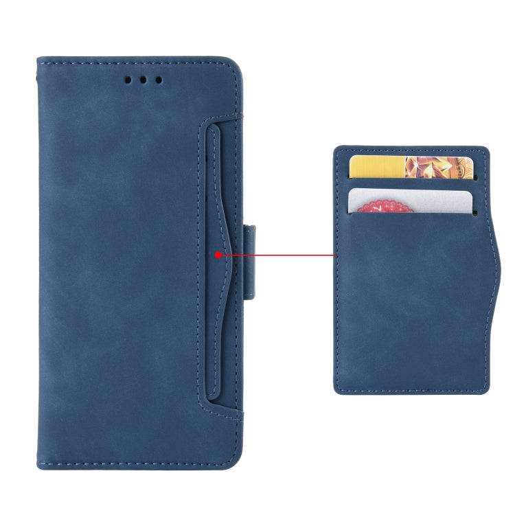 For iPhone 15 Pro Max Skin Feel Calf Texture Card Slots Leather Phone Case(Blue) - iPhone 15 Pro Max Cases by PMC TechLife | Online Shopping South Africa | PMC TechLife | Buy Now Pay Later Mobicred