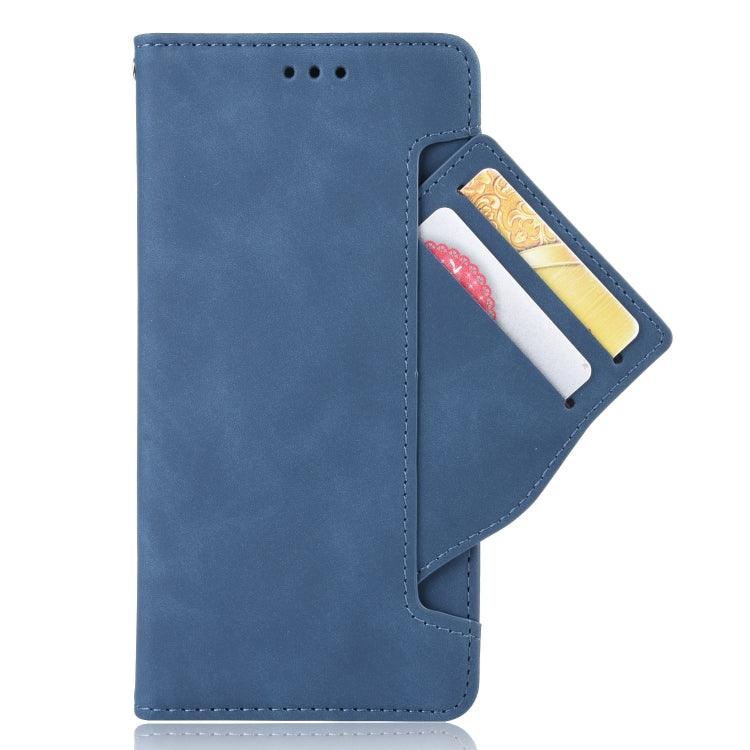 For iPhone 15 Pro Max Skin Feel Calf Texture Card Slots Leather Phone Case(Blue) - iPhone 15 Pro Max Cases by PMC TechLife | Online Shopping South Africa | PMC TechLife | Buy Now Pay Later Mobicred