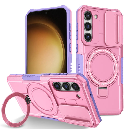 For Samsung Galaxy S23 5G Sliding Camshield Magsafe Holder TPU Hybrid PC Phone Case(Purple Pink) - Galaxy S23 5G Cases by PMC Jewellery | Online Shopping South Africa | PMC Jewellery