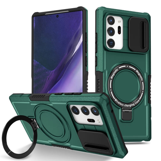 For Samsung Galaxy Note20 Ultra Sliding Camshield Magsafe Holder TPU Hybrid PC Phone Case(Deep Green) - Galaxy Note20 Ultra Cases by PMC Jewellery | Online Shopping South Africa | PMC Jewellery