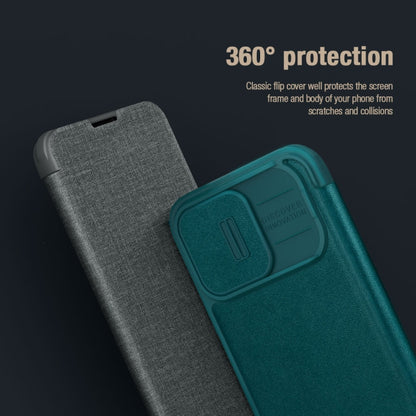 For iPhone 15 Pro NILLKIN QIN Series Pro Fabric Textured Leather Phone Case(Grey) - iPhone 15 Pro Cases by NILLKIN | Online Shopping South Africa | PMC Jewellery