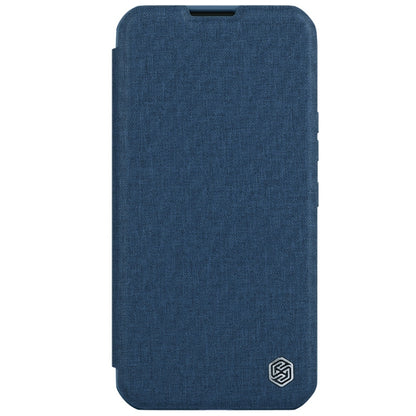 For iPhone 15 Pro NILLKIN QIN Series Pro Fabric Textured Leather Phone Case(Blue) - iPhone 15 Pro Max Cases by NILLKIN | Online Shopping South Africa | PMC Jewellery