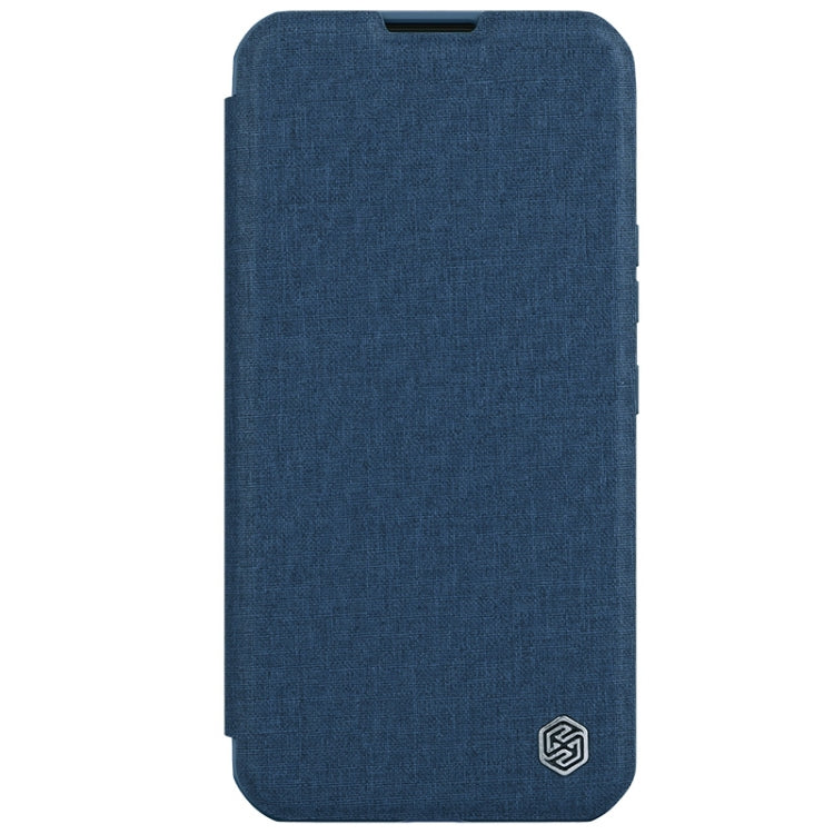 For iPhone 15 Plus NILLKIN QIN Series Pro Fabric Textured Leather Phone Case(Blue) - iPhone 15 Pro Max Cases by NILLKIN | Online Shopping South Africa | PMC Jewellery