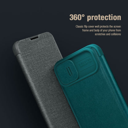 For iPhone 15 Plus NILLKIN QIN Series Pro Fabric Textured Leather Phone Case(Blue) - iPhone 15 Pro Max Cases by NILLKIN | Online Shopping South Africa | PMC Jewellery