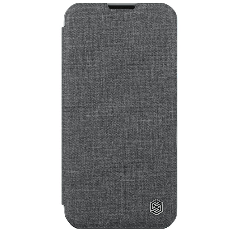 For iPhone 15 NILLKIN QIN Series Pro Fabric Textured Leather Phone Case(Grey) - iPhone 15 Cases by NILLKIN | Online Shopping South Africa | PMC Jewellery