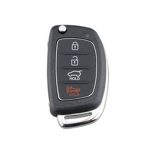 For Hyundai 4-button Folding Car Key Shell with Metal Edge Solaris ix35 ix4 Santa - Remote Car Key by PMC Jewellery | Online Shopping South Africa | PMC Jewellery