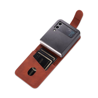 For Samsung Galaxy Z Flip4 5G AZNS Skin Feel Calf Texture Flip Leather Phone Case(Brown) - Galaxy Z Flip4 5G Cases by AZNS | Online Shopping South Africa | PMC Jewellery | Buy Now Pay Later Mobicred