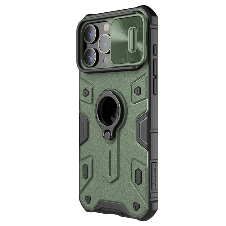 For iPhone 15 Pro Max NILLKIN Shockproof CamShield Armor Protective Case with Invisible Ring Holder(Green) - iPhone 15 Pro Max Cases by NILLKIN | Online Shopping South Africa | PMC Jewellery