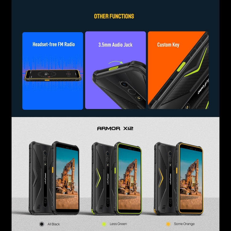 [HK Warehouse] Ulefone Armor X12, 3GB+32GB, Rugged Phone, Face Unlock, 5.45 inch Android 13 Go MediaTek Helio A22 Quad Core, Network: 4G, NFC(Less Green) - Ulefone by Ulefone | Online Shopping South Africa | PMC Jewellery