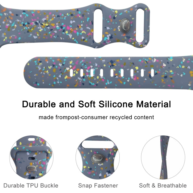 For Apple Watch SE 2023 44mm Floral Silicone Watch Band(Grey) - Watch Bands by PMC TechLife | Online Shopping South Africa | PMC TechLife