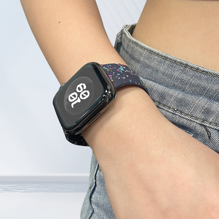 For Apple Watch Serie 2 38mm Floral Silicone Watch Band(Blue) - Watch Bands by PMC TechLife | Online Shopping South Africa | PMC TechLife