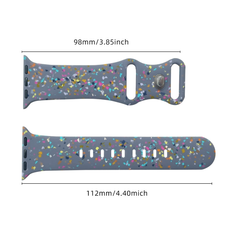 For Apple Watch 38mm Floral Silicone Watch Band(Grey) - Watch Bands by PMC TechLife | Online Shopping South Africa | PMC TechLife
