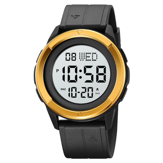 SKMEI 2047 Multifunctional Men 50M Waterproof Sports Digital Wrist Watch(Gold+White) - Silicone Strap Watches by SKMEI | Online Shopping South Africa | PMC Jewellery | Buy Now Pay Later Mobicred