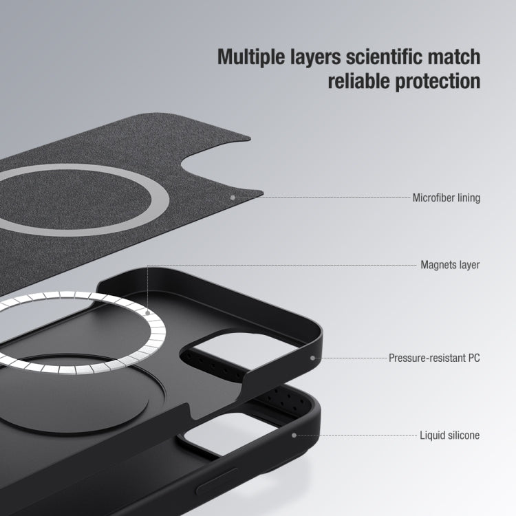 For iPhone 15 Plus NILLKIN CamShield MagSafe Liquid Silicone Phone Case(Black) - free shipping - PMC TechLife - Order now!
