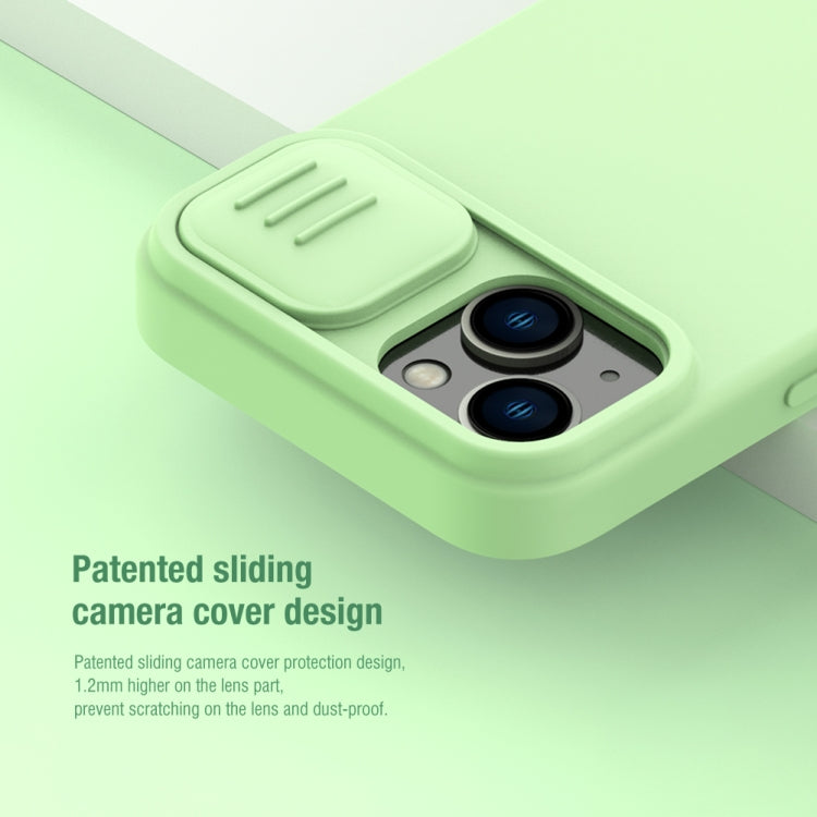 For iPhone 15 NILLKIN CamShield Liquid Silicone Phone Case(Green) - iPhone 15 Cases by NILLKIN | Online Shopping South Africa | PMC Jewellery