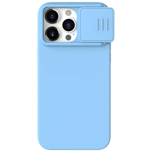 For iPhone 15 Pro NILLKIN CamShield Liquid Silicone Phone Case(Sky Blue) - iPhone 15 Pro Cases by NILLKIN | Online Shopping South Africa | PMC Jewellery | Buy Now Pay Later Mobicred