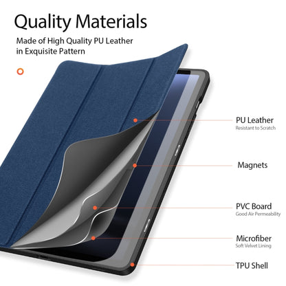 For Samsung Galaxy Tab S9 FE DUX DUCIS Domo Series Magnetic Flip Leather Tablet Case(Blue) - Galaxy Tab S9 FE by DUX DUCIS | Online Shopping South Africa | PMC Jewellery | Buy Now Pay Later Mobicred