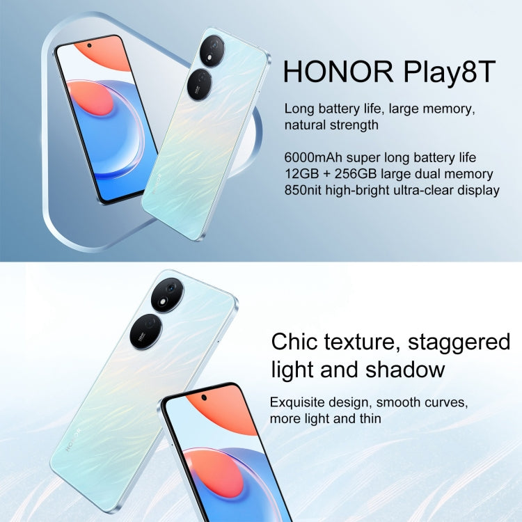 Honor Play8T, 12GB+256GB,  6.8 inch MagicOS 7.2 Dimensity 6080 Octa Core up to 2.4GHz, Network: 5G, OTG, Not Support Google Play(Green) - Honor by Huawei | Online Shopping South Africa | PMC Jewellery | Buy Now Pay Later Mobicred