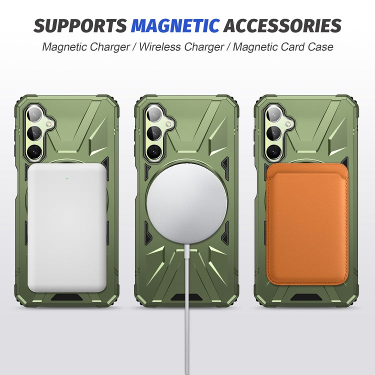 For Samsung Galaxy A54 5G MagSafe Magnetic Shockproof Phone Case with Ring Holder(Dark Green) - Galaxy Phone Cases by PMC Jewellery | Online Shopping South Africa | PMC Jewellery