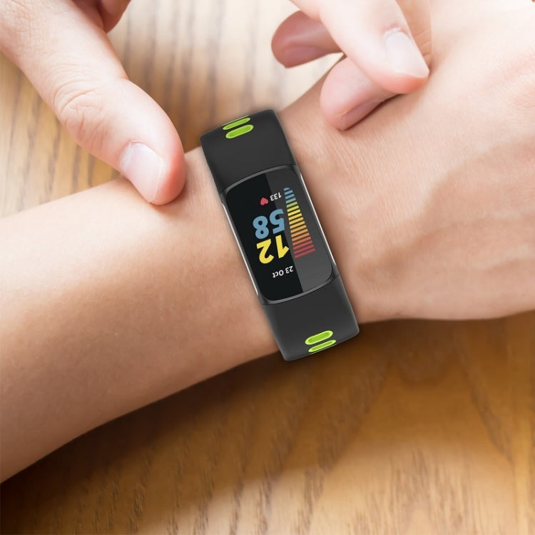 For Fitbit Charge 6 Two Color Silicone Watch Band(Red Black) - Watch Bands by PMC TechLife | Online Shopping South Africa | PMC TechLife