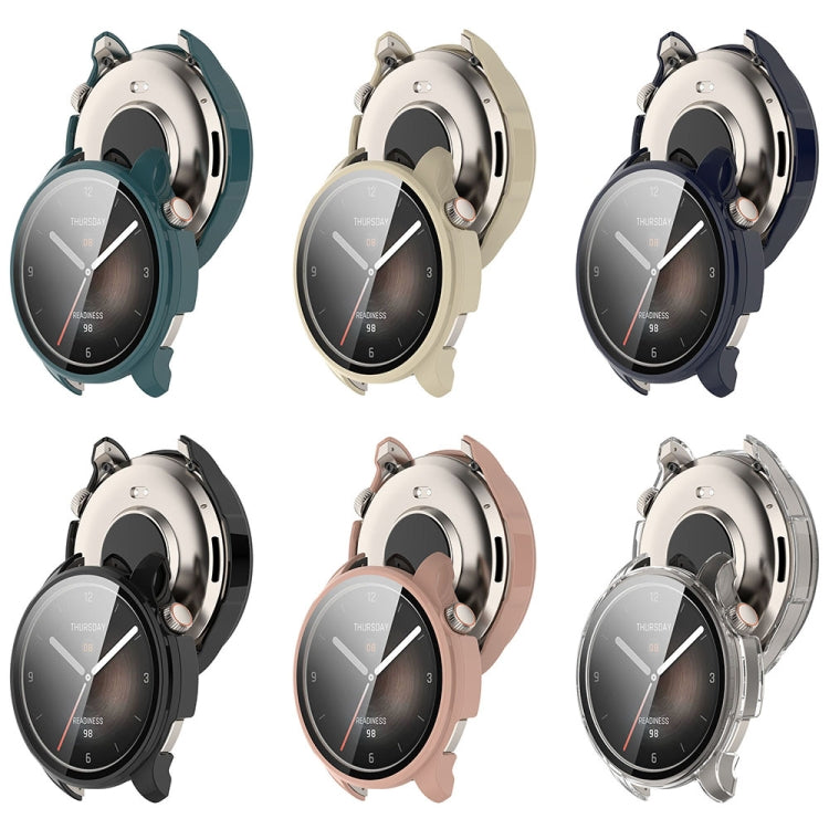 For Amazfit Balance A2286 PC + Tempered Film Integrated Watch Protective Case(Transparent White) - Watch Cases by PMC TechLife | Online Shopping South Africa | PMC TechLife