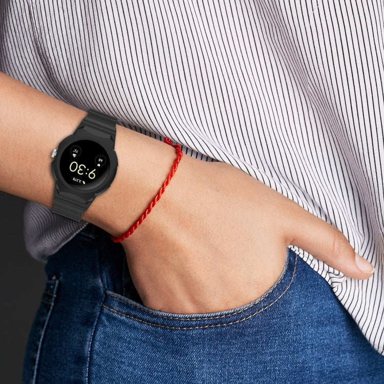 For Google Pixel Watch 2 Integrated Fully Enclosed Silicone Watch Band(White) - Watch Bands by PMC TechLife | Online Shopping South Africa | PMC TechLife
