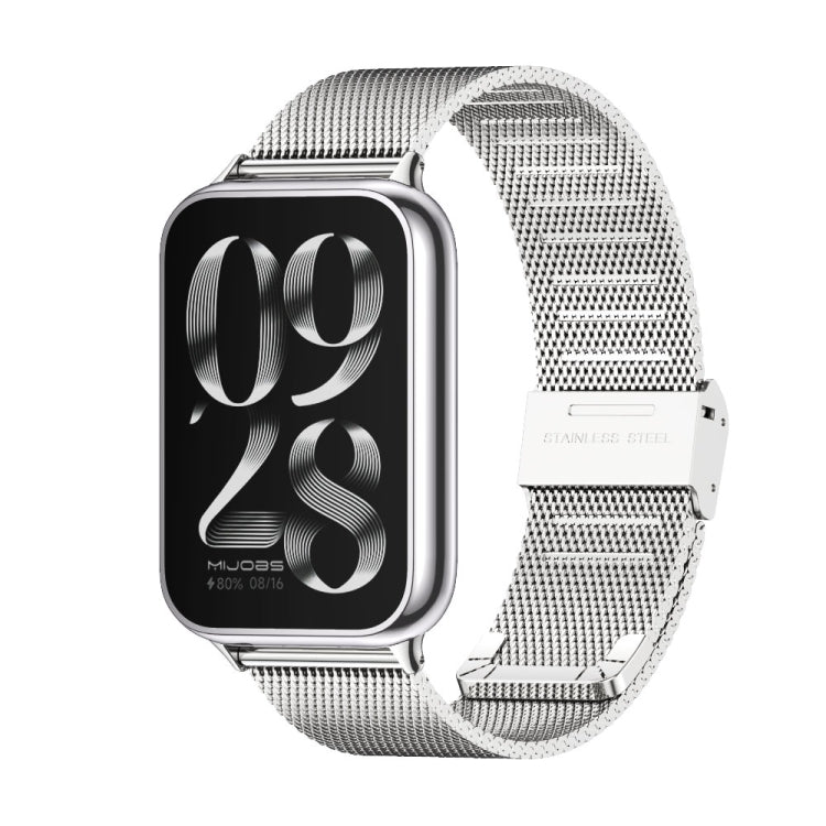 For Xiaomi Mi Band 8 Pro Mijobs Milan Buckle Stainless Steel Watch Band(Silver) - Watch Bands by MIJOBS | Online Shopping South Africa | PMC Jewellery