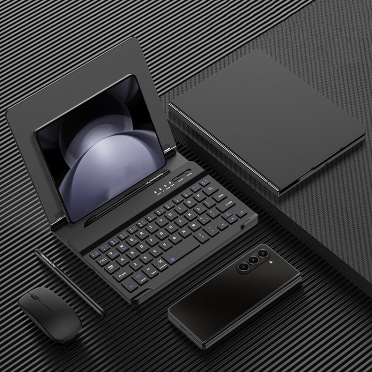 GKK Metal Folding Holder + Bluetooth Keyboard + Pen + Pen Slots + Mouse Set(Black) - free shipping - PMC TechLife - Order now!