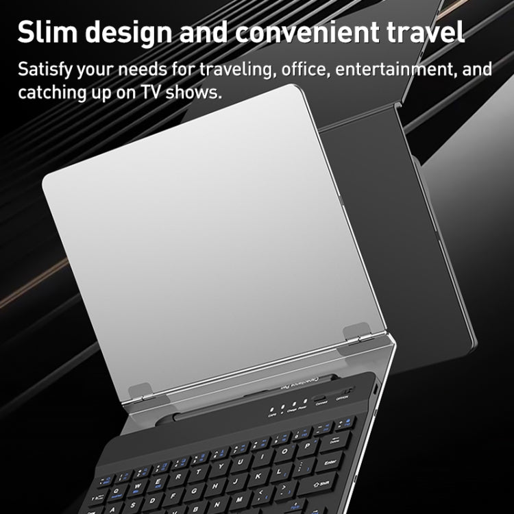 GKK Metal Folding Holder + Bluetooth Keyboard + Pen + Pen Slots + Mouse Set(Black) - free shipping - PMC TechLife - Order now!
