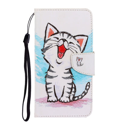 For Xiaomi Redmi 9A 3D Colored Drawing Horizontal Flip PU Leather Case with Holder & Card Slots & Wallet(Red Mouth Cat) - Xiaomi Cases by PMC Jewellery | Online Shopping South Africa | PMC Jewellery