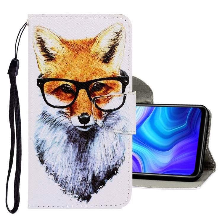 For Xiaomi Redmi 9A 3D Colored Drawing Horizontal Flip PU Leather Case with Holder & Card Slots & Wallet(Fox) - Xiaomi Cases by PMC Jewellery | Online Shopping South Africa | PMC Jewellery