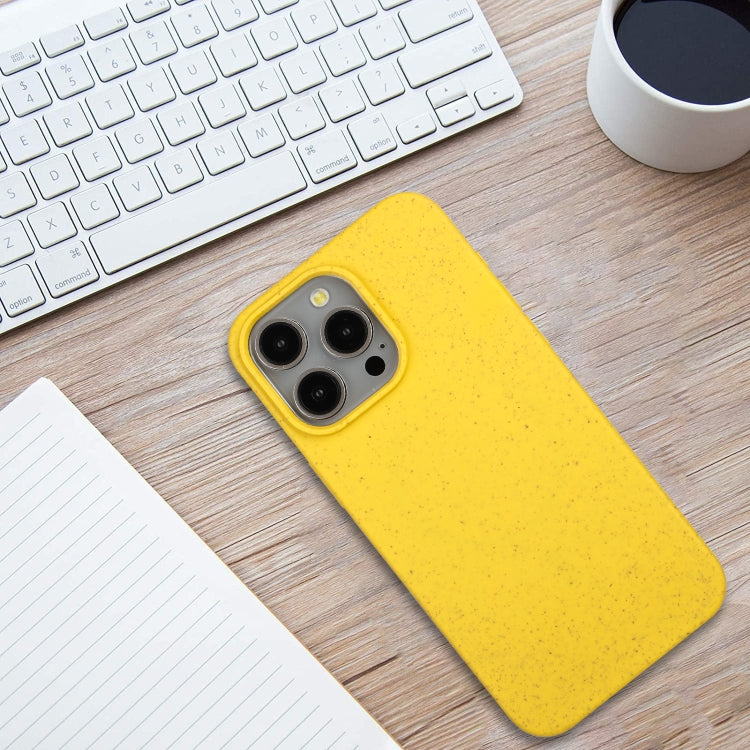 For iPhone 11 Pro Max Wheat MagSafe Magnetic Straw Material + TPU Phone Case(Yellow) - free shipping - PMC TechLife - Order now!