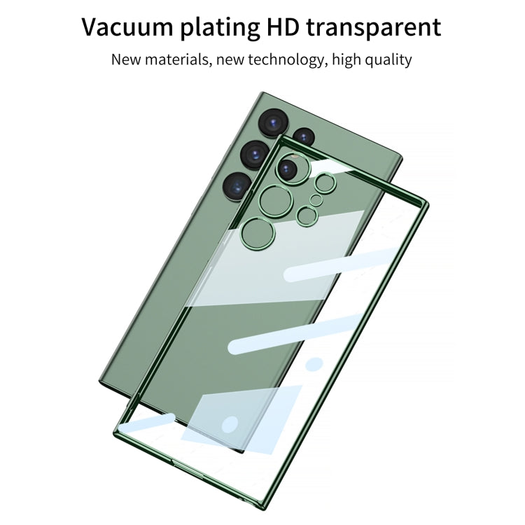 For Samsung Galaxy S24 Ultra GKK Plating Transparent TPU Phone Case, Without pen(Green) - Galaxy S24 Ultra 5G Cases by GKK | Online Shopping South Africa | PMC TechLife | Buy Now Pay Later Mobicred