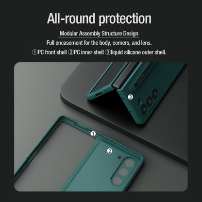 For Samsung Galaxy Z Fold5 NILLKIN Flex Pure PC + Liquid Silicone Phone Case with S Pen(Green) - Galaxy Z Fold5 Cases by NILLKIN | Online Shopping South Africa | PMC Jewellery | Buy Now Pay Later Mobicred