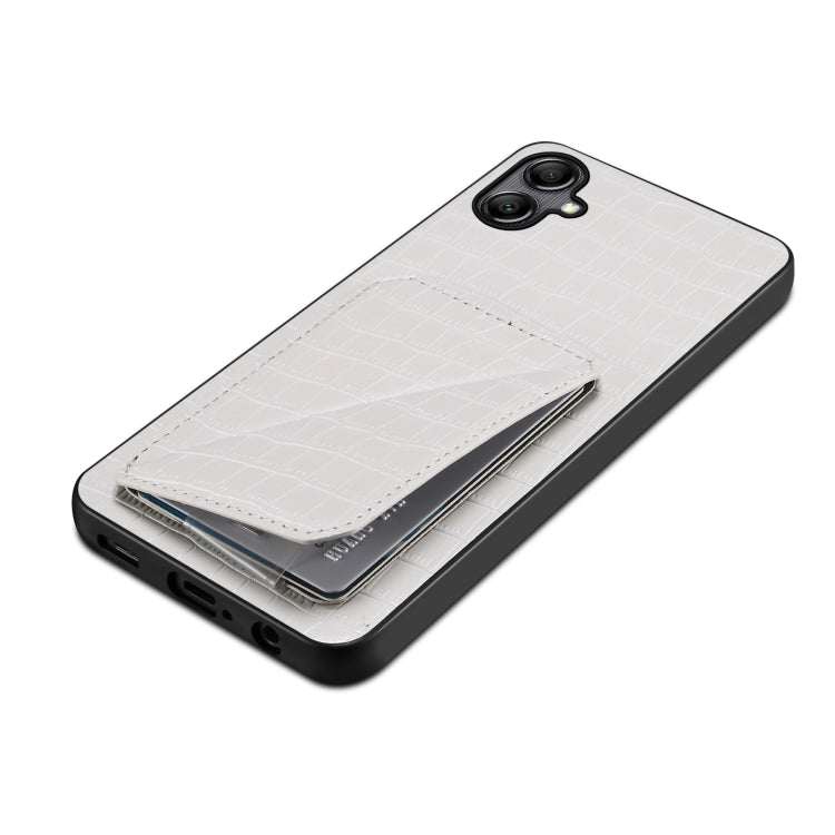 For Samsung Galaxy A32 5G Denior Imitation Crocodile Leather Back Phone Case with Holder(White) - Galaxy Phone Cases by Denior | Online Shopping South Africa | PMC TechLife