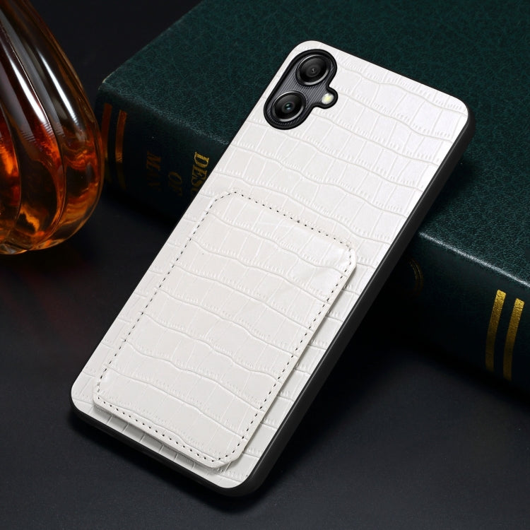 For Samsung Galaxy S23+ 5G Denior Imitation Crocodile Leather Back Phone Case with Holder(White) - Galaxy S23+ 5G Cases by Denior | Online Shopping South Africa | PMC Jewellery