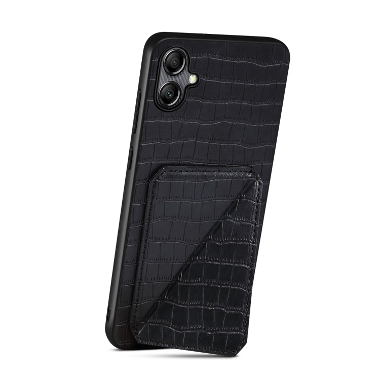 For Samsung Galaxy S23 Ultra 5G Denior Imitation Crocodile Leather Back Phone Case with Holder(Black) - Galaxy S23 Ultra 5G Cases by Denior | Online Shopping South Africa | PMC Jewellery