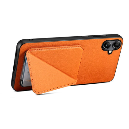 For Samsung Galaxy S23+ 5G Denior Imitation Calf Leather Back Phone Case with Holder(Orange) - Galaxy S23+ 5G Cases by Denior | Online Shopping South Africa | PMC Jewellery