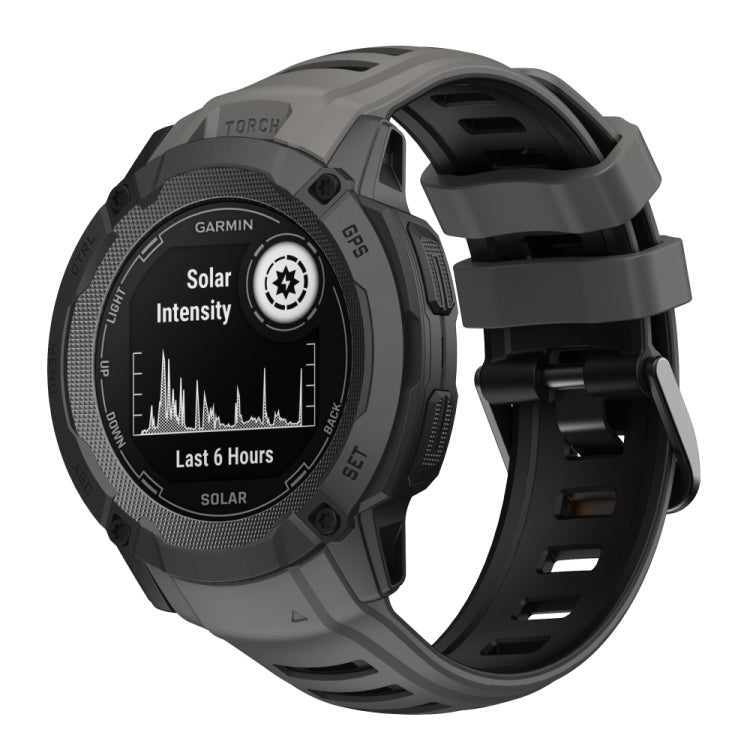 Compatible with Garmin Instinct 2X Two Color Silicone Watch Band(Black) - Watch Bands by PMC TechLife | Online Shopping South Africa | PMC TechLife | Buy Now Pay Later Mobicred