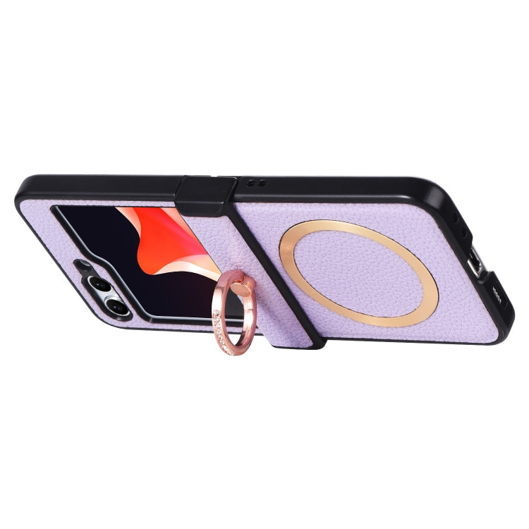 For Samsung Galaxy Z Flip5 MagSafe Ring Holder Three-stage Folding Phone Case(Green) - Galaxy Z Flip5 Cases by PMC TechLife | Online Shopping South Africa | PMC TechLife