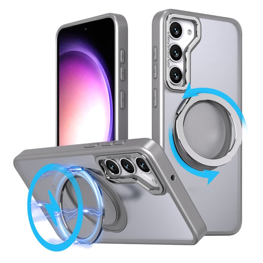 For Samsung Galaxy S24 5G 360-degree Rotating MagSafe Magnetic Holder Phone Case(Titanium Grey) - Galaxy S24 5G Cases by PMC Jewellery | Online Shopping South Africa | PMC Jewellery