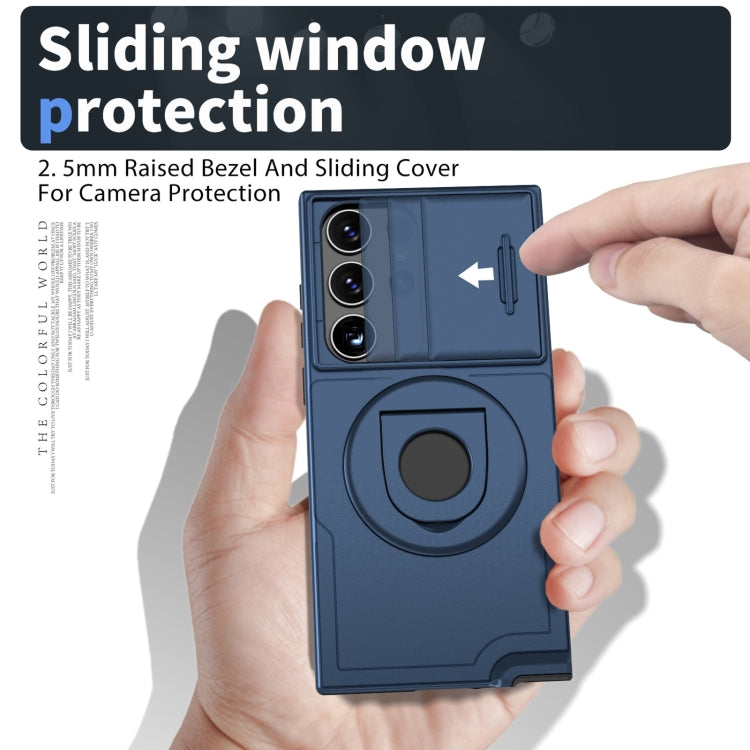 For Samsung Galaxy S23 Ultra 5G Camshield MagSafe Ring Holder Armor Phone Case(Blue) - free shipping - PMC TechLife - Order now!