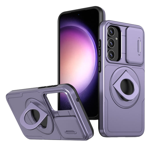 For Samsung Galaxy S22+ 5G Camshield MagSafe Ring Holder Armor Phone Case(Puple) - Galaxy S22+ 5G Cases by PMC Jewellery | Online Shopping South Africa | PMC Jewellery | Buy Now Pay Later Mobicred