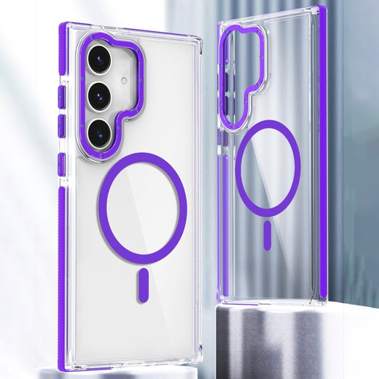 For Samsung Galaxy S24 5G Dual-Color Clear Acrylic Hybrid TPU MagSafe Phone Case(Purple) - Galaxy S24 5G Cases by PMC Jewellery | Online Shopping South Africa | PMC Jewellery | Buy Now Pay Later Mobicred