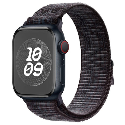 For Apple Watch Series 6 40mm Loop Nylon Watch Band(Black Blue) - Watch Bands by PMC Jewellery | Online Shopping South Africa | PMC Jewellery