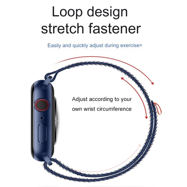 For Apple Watch Series 7 45mm Loop Nylon Watch Band(Milky White) - Watch Bands by PMC Jewellery | Online Shopping South Africa | PMC Jewellery