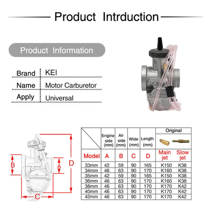 PWK36mm Universal Motorcycle Carburetor Carb Motor Carburetor - Engines & Engine Parts by PMC Jewellery | Online Shopping South Africa | PMC Jewellery