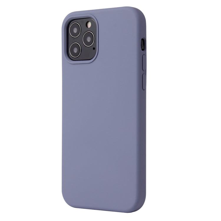 For iPhone 12 / 12 Pro Solid Color Liquid Silicone Shockproof Protective Case(Lavender Grey) - iPhone 12 / 12 Pro Cases by PMC Jewellery | Online Shopping South Africa | PMC Jewellery